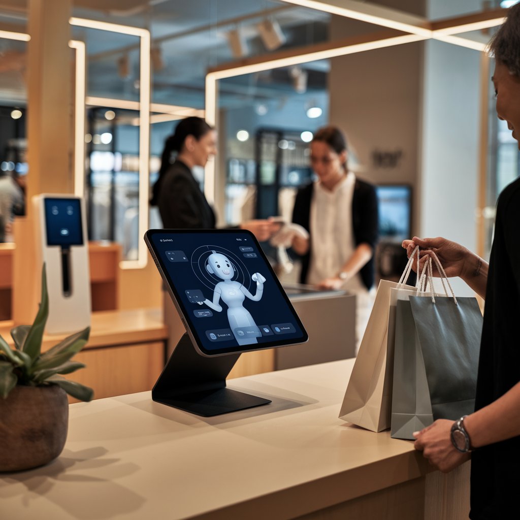 image of a retail store using AI agents for assistance