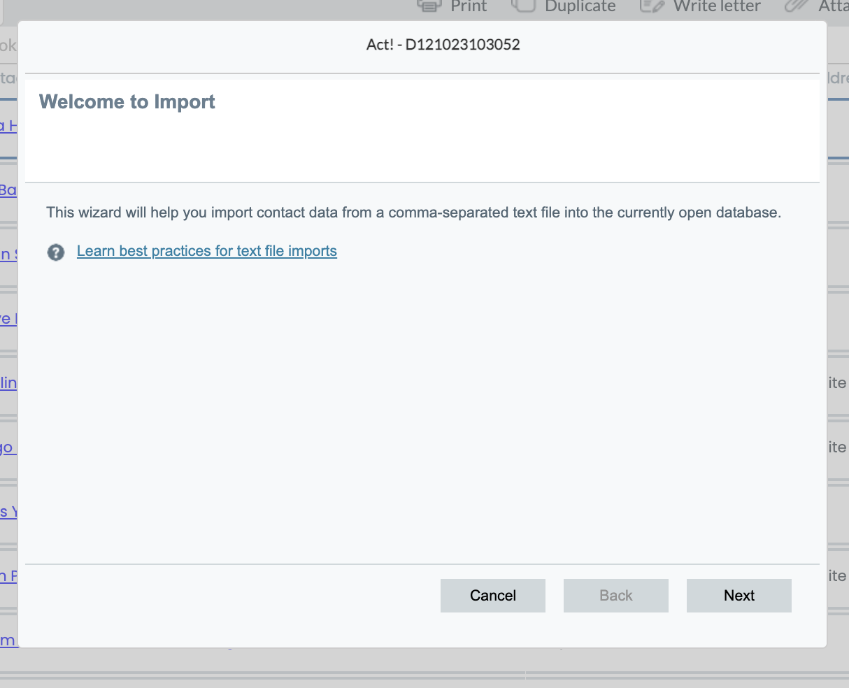 Easily importing contacts with Act! CRM
