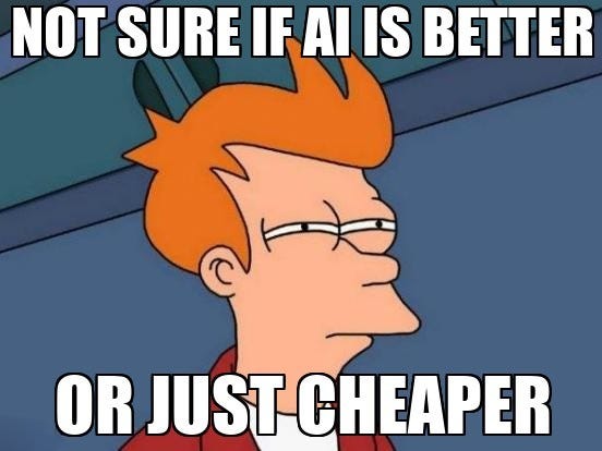 funny meme about AI related to HubSpot's latest content hub changes with GenAI