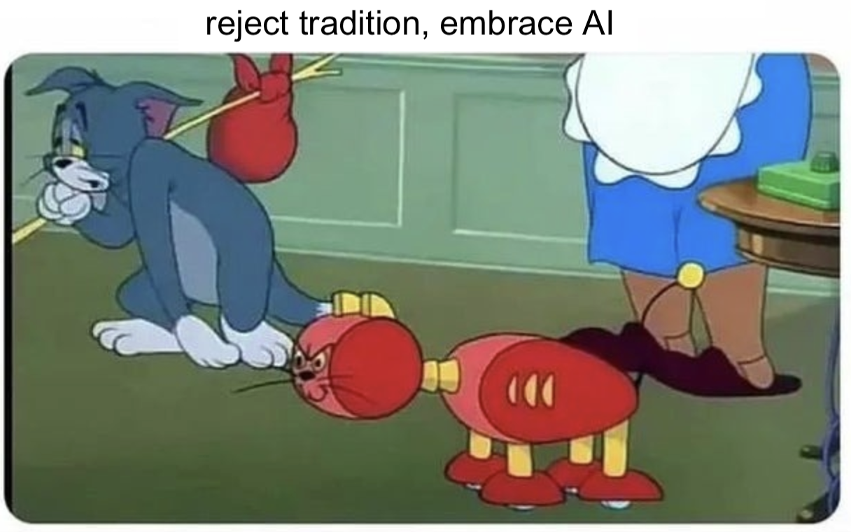 meme about embracing AI