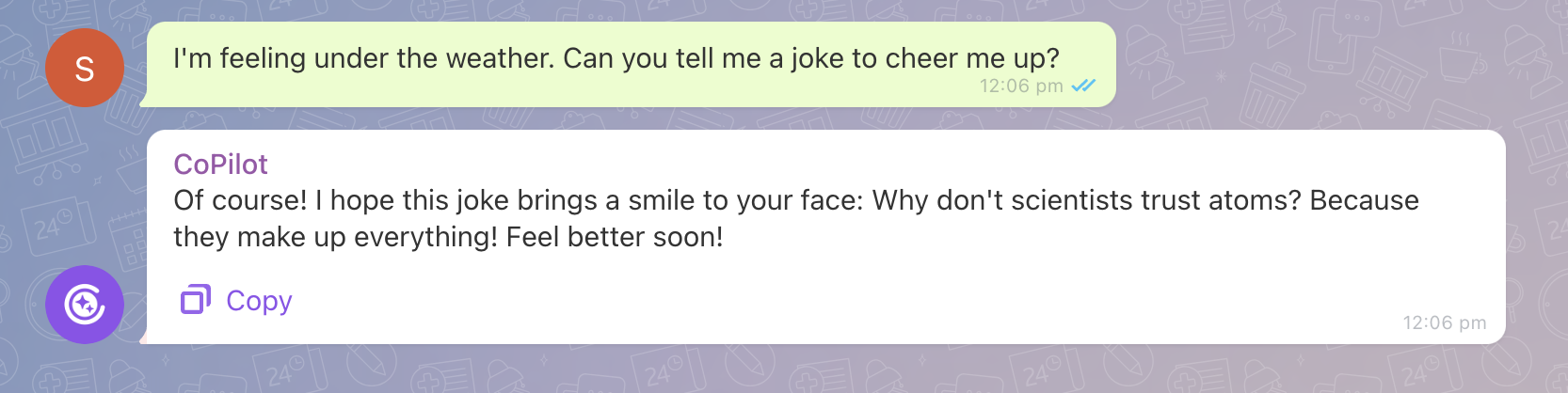 Asking Bitrix24 Co-Pilot AI to tell a joke