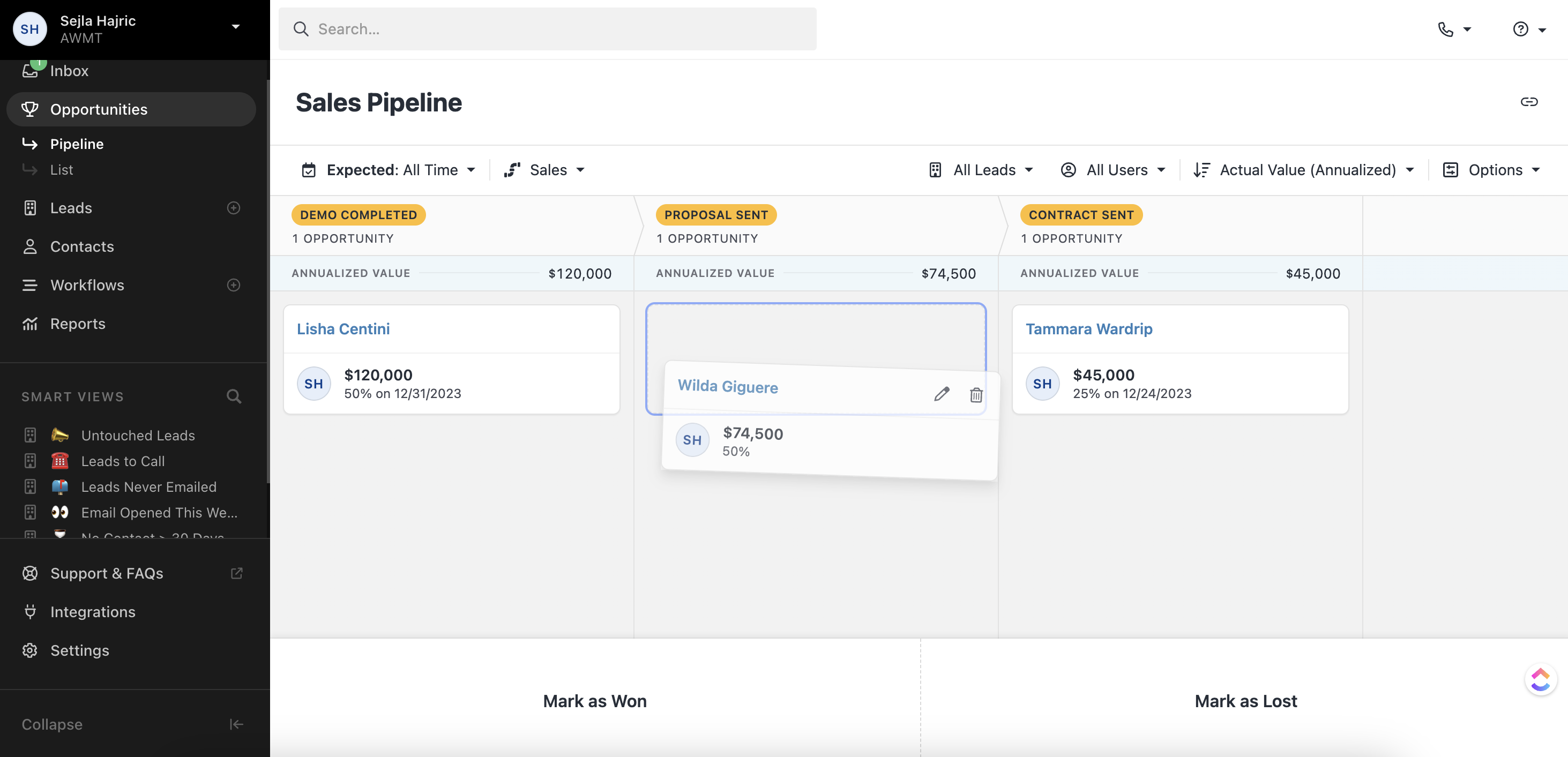 Close CRM Pipeline overview