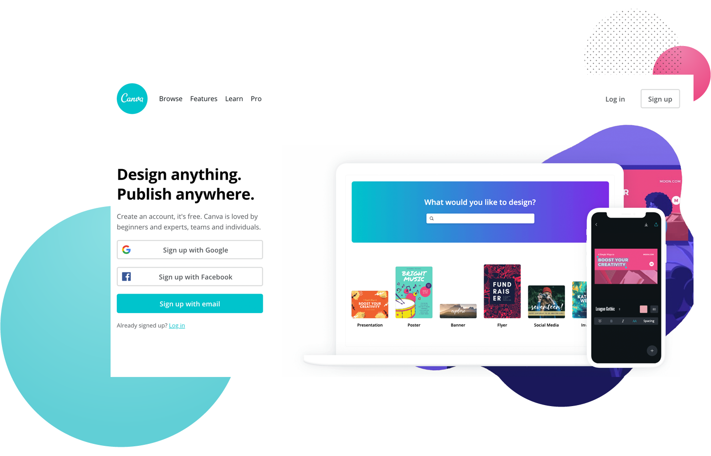 canva signup