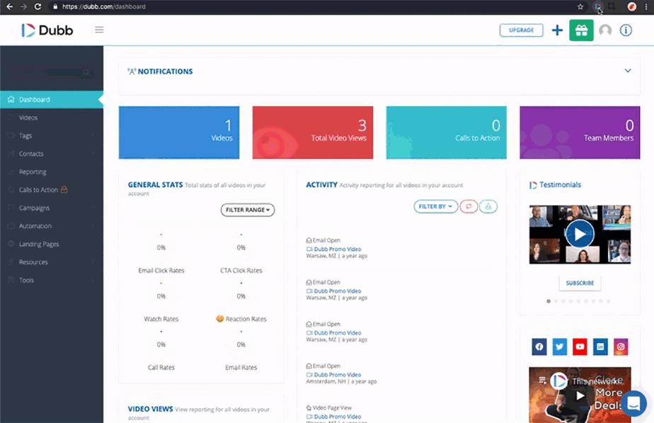 dubb dashboard