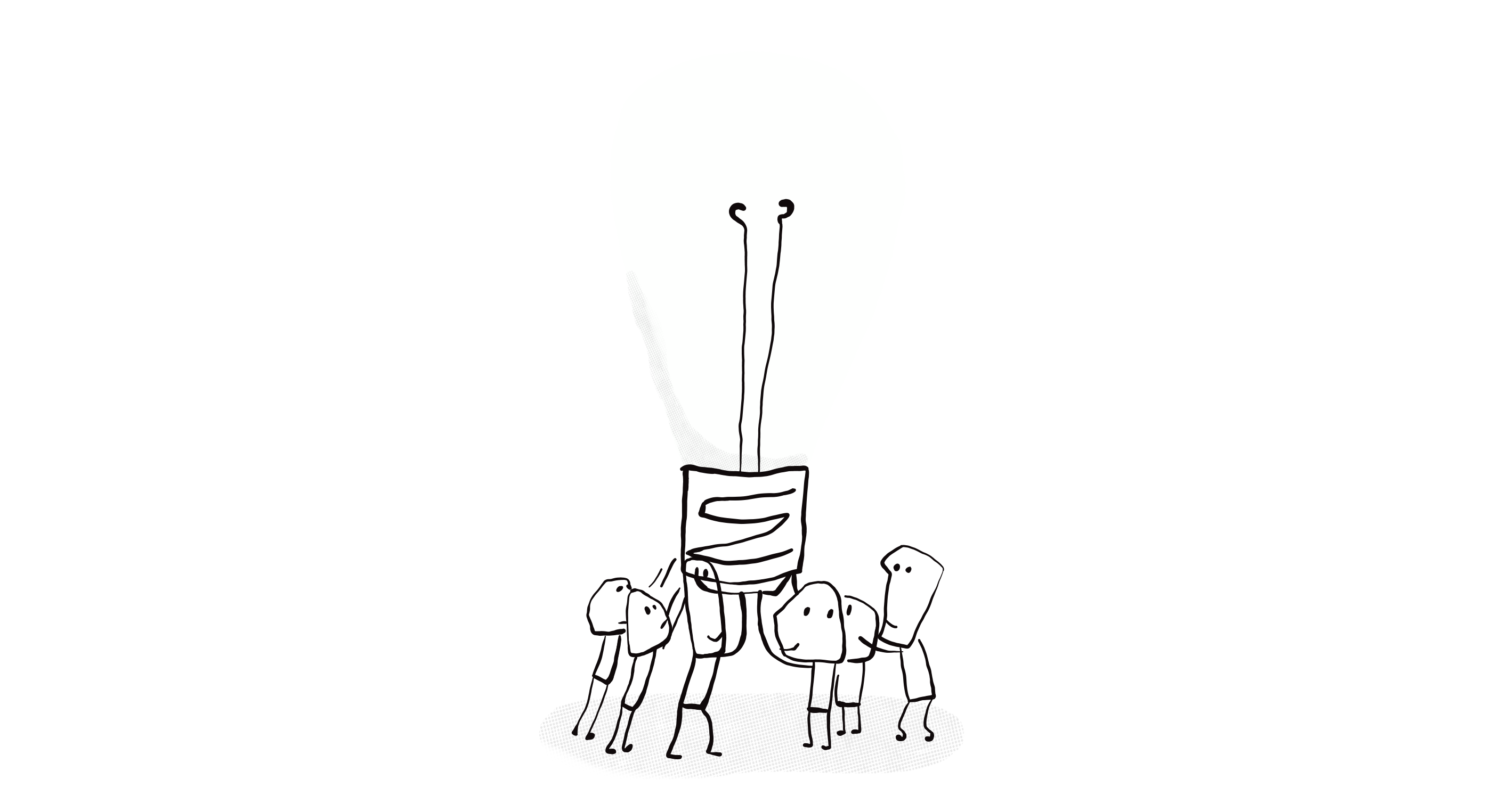 abstract drawing meant to show benefit of crm is team collaboration
