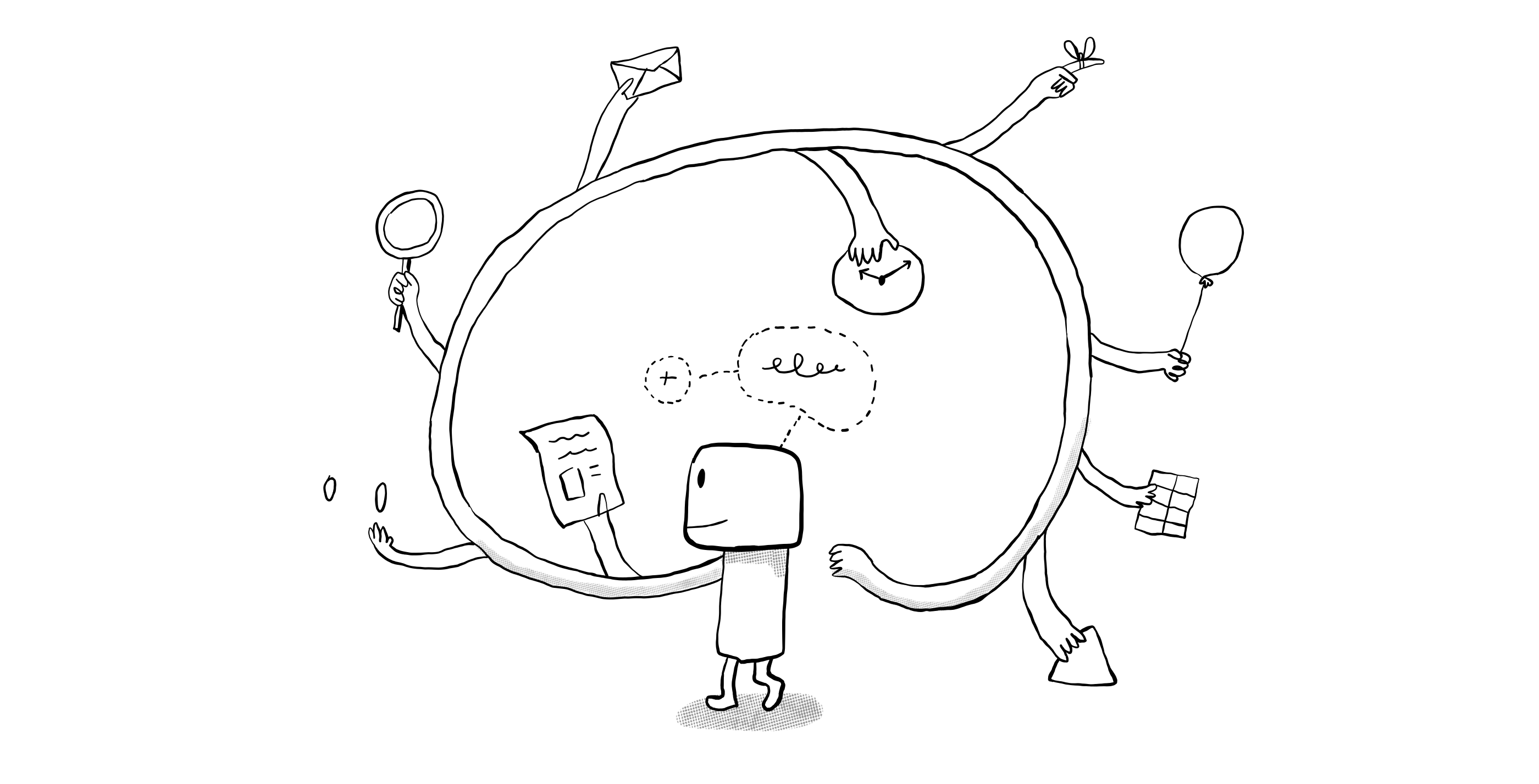 abstract drawing meant to reflect CRM benefits