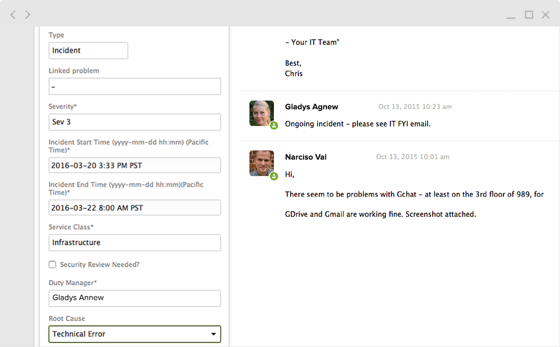 a screenshot of Zendesk's IT help desk where users can submit tickets to the IT team