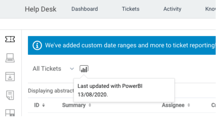 a screenshot of Spiceworks' dashboard & help desk section
