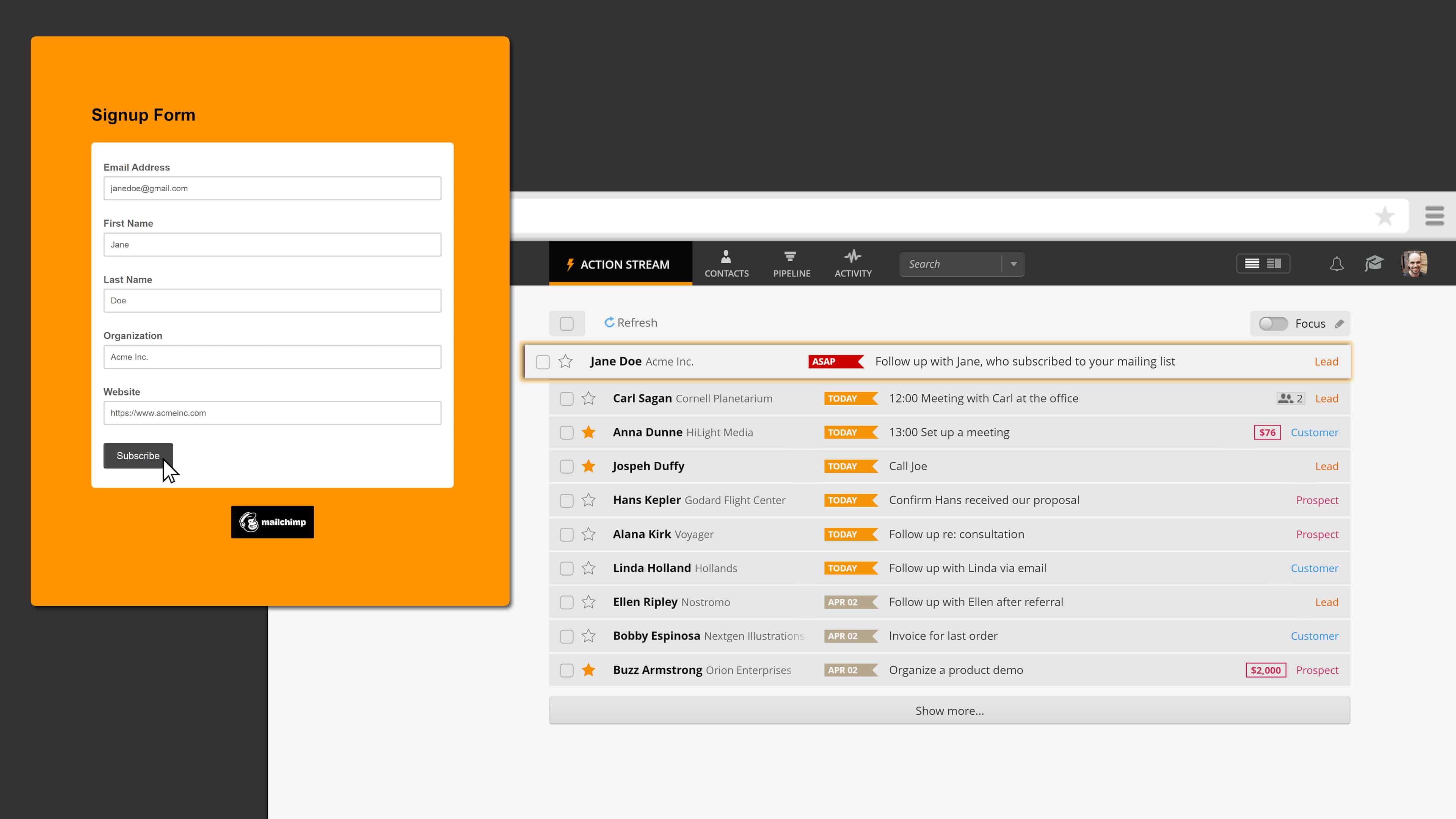 OnePage CRM Marketing software capabilities