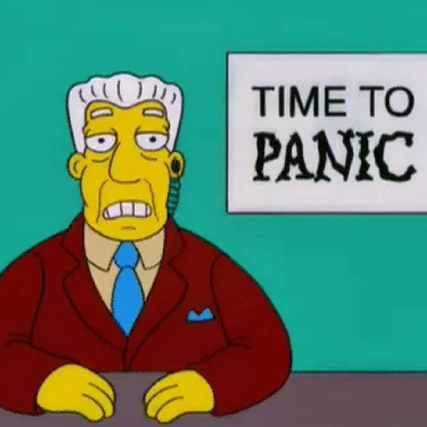 meme about panicking after recent stock market dip