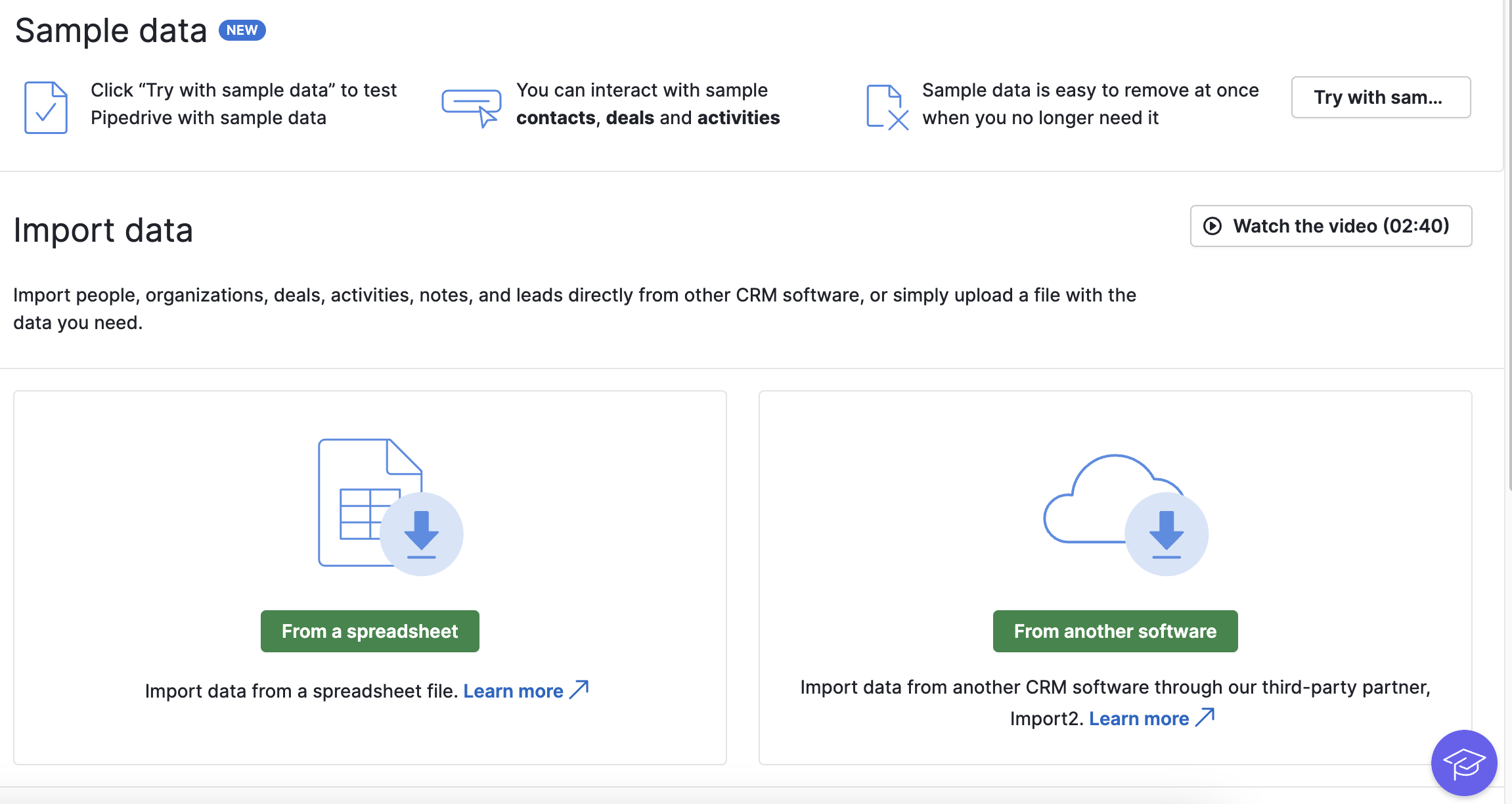 Importing contacts from a spreadsheet or other software in Pipedrive