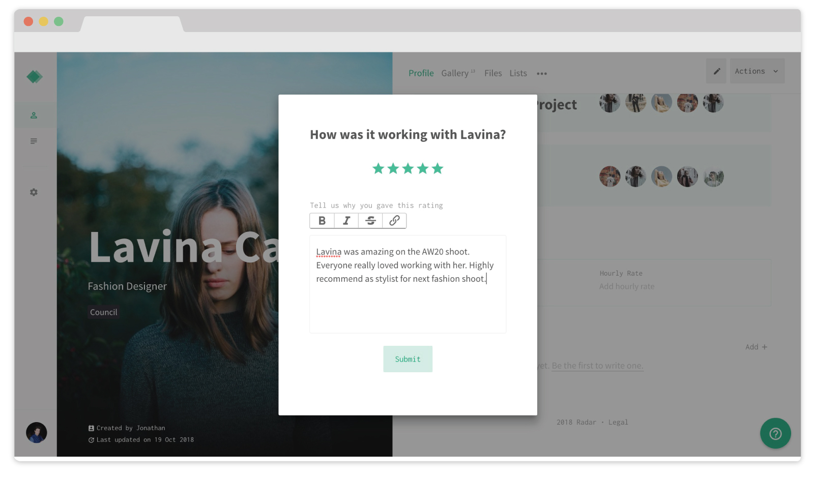 radar crm features