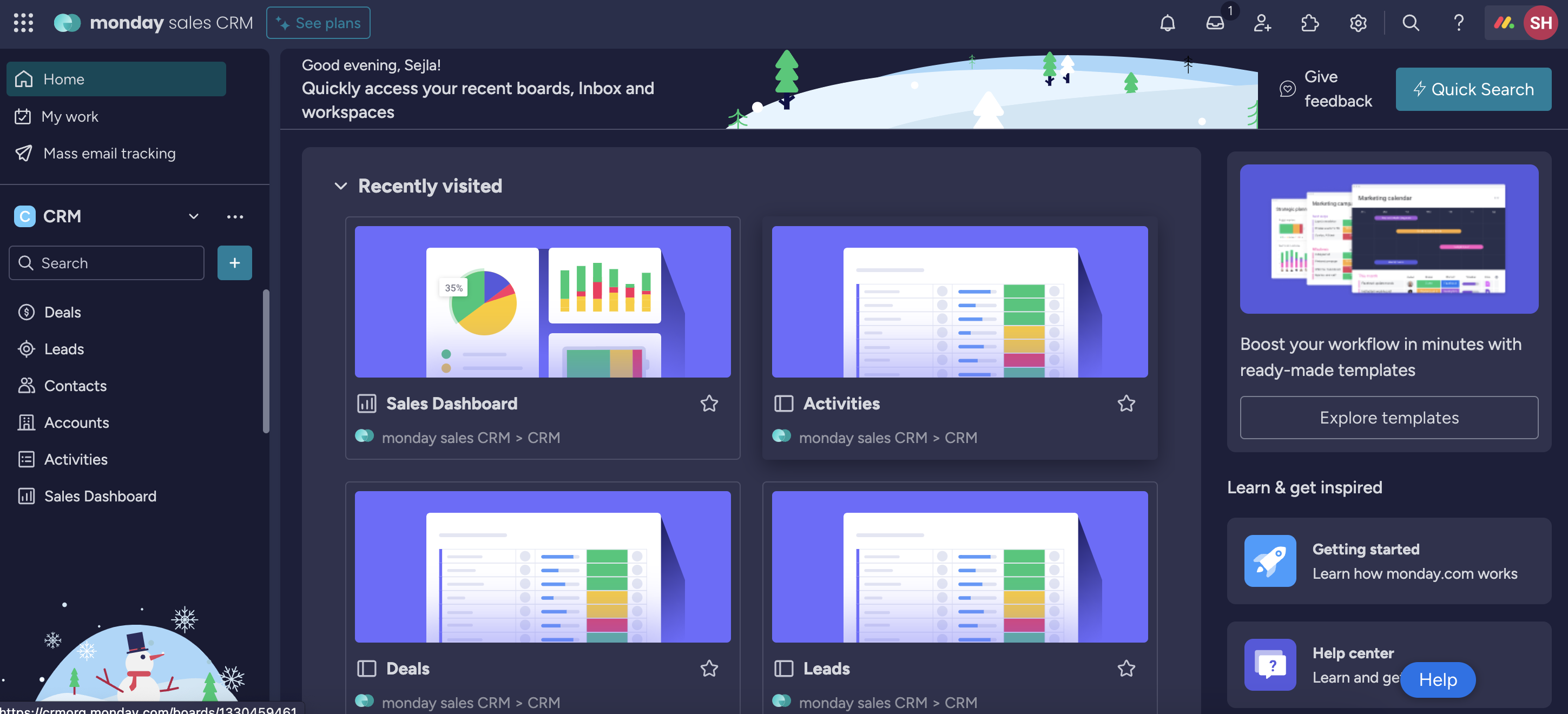 monday.com sales crm dashboard