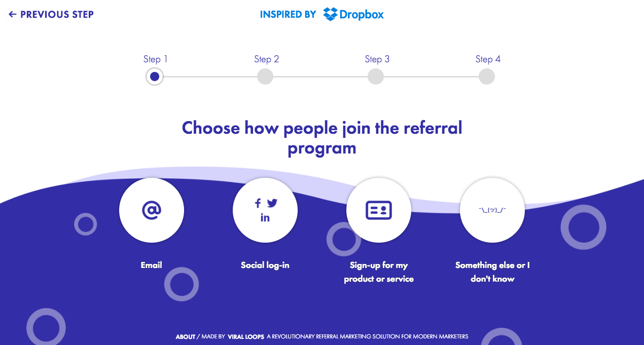 viral loops referral program step 1