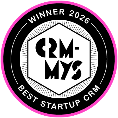 CRMmys 2026 Winner badge, Best CRM for Startups